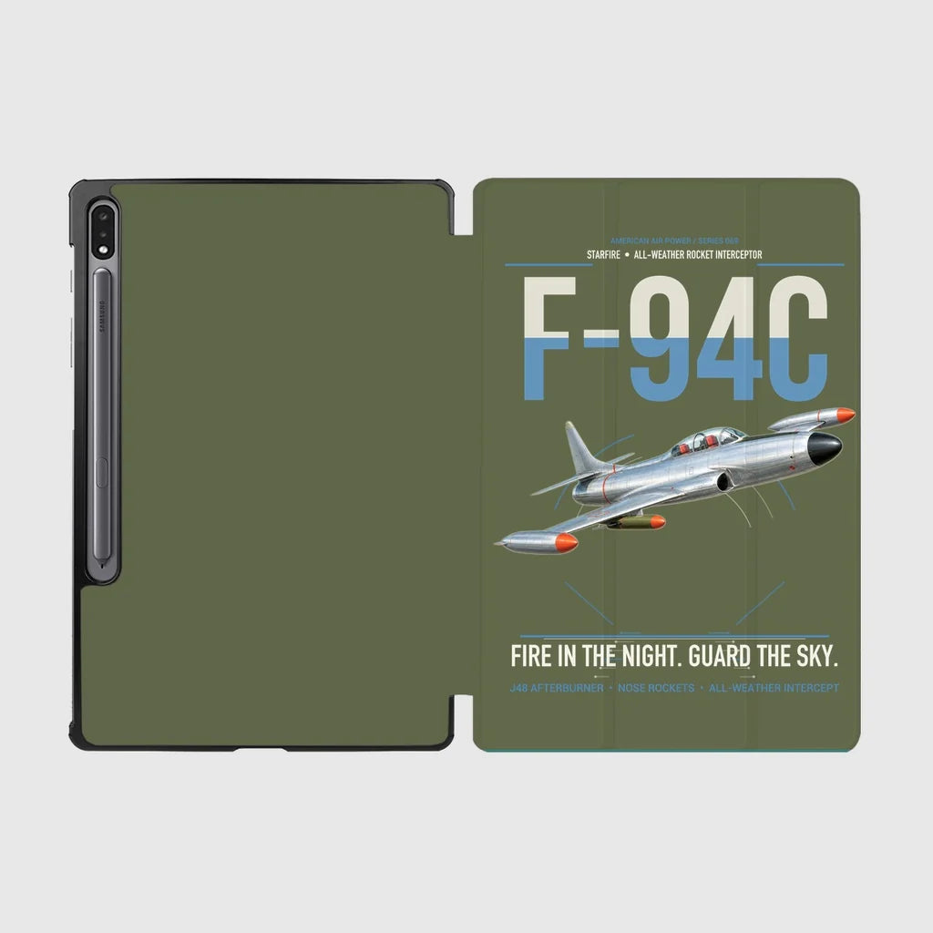 F-94C Starfire design on green army samsung tablet tablet case