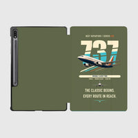 Thumbnail for Boeing 737-300 Classic design on green army samsung tablet tablet case