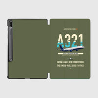 Thumbnail for Airbus A321XLR design on green army samsung tablet tablet case
