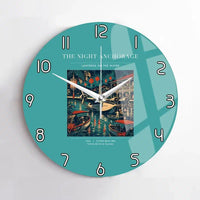Thumbnail for VINTAGE G4063 - The Night Anchorage - Designed Wall Clocks design on turquoise no-frame