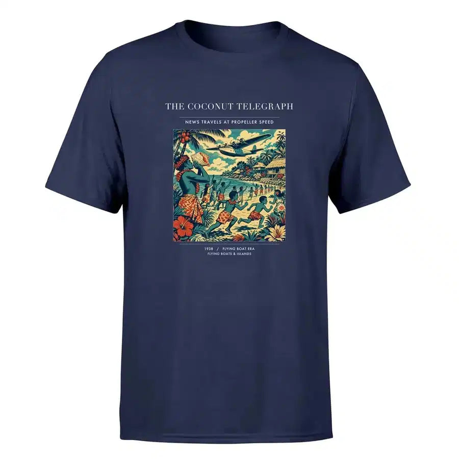VINTAGE G4402 - The Coconut Telegraph - Premium T-Shirt design on navyblue premium t shirt
