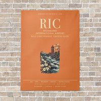 Thumbnail for Richmond International Airport RIC vertical canvas print - no frame - orange background