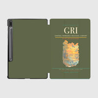 Thumbnail for Central Nebraska Regional Airport (GRI) design on green army samsung tablet tablet case