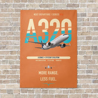 Thumbnail for Airbus A320neo vertical canvas print - no frame - orange background