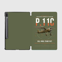 Thumbnail for PZL P.11c design on green army samsung tablet tablet case