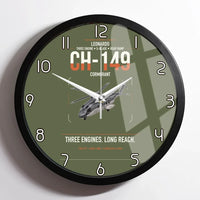 Thumbnail for Leonardo CH-149 Cormorant design on green army framed wall clock