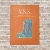 Thumbnail for Molokai Airport MKK vertical canvas print - no frame - orange background