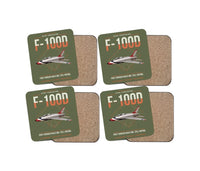 Thumbnail for F-100D Super Sabre design on green army 4 pieces set coaster
