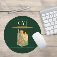 Thumbnail for Chiayi Airport (CYI) design on dark green round mouse pad