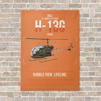 Thumbnail for Bell H-13G Sioux vertical canvas print - no frame - orange background