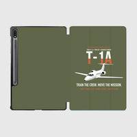 Thumbnail for T-1A Jayhawk Advanced Jet Trainer design on green army samsung tablet tablet case