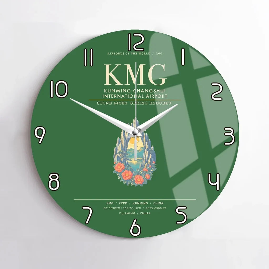 Kunming Changshui International Airport KMG Wall-Clock No-Frame - Green