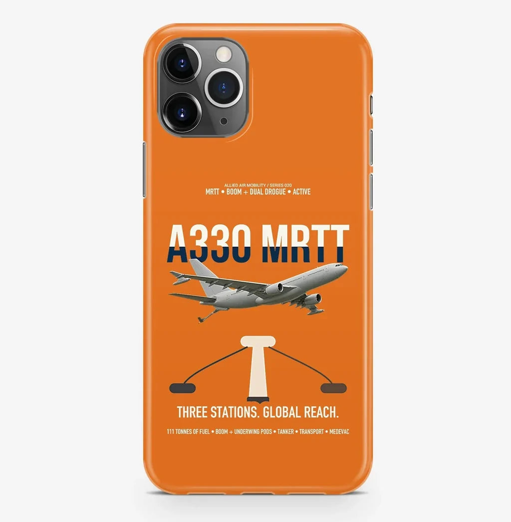 Airbus A330 MRTT design on orange magsafe iphone case, for iPhone Pro Max