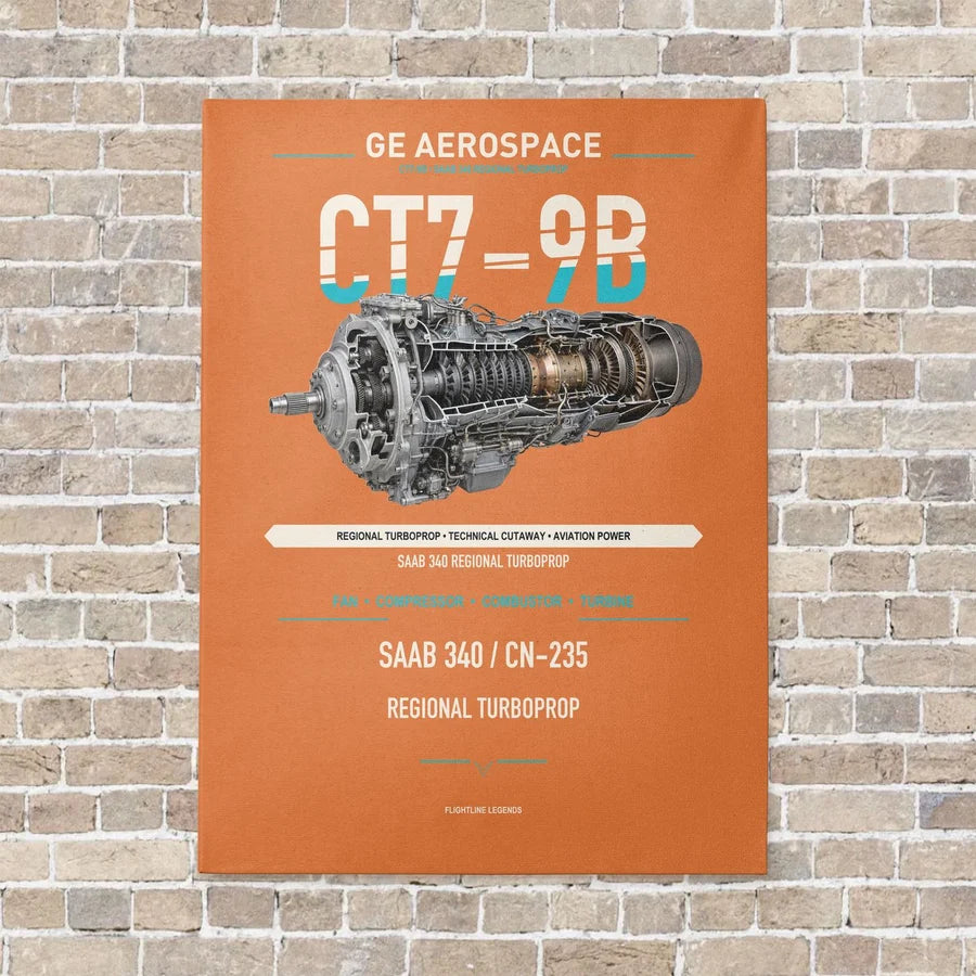 CT7-9B vertical canvas print - no frame - orange background