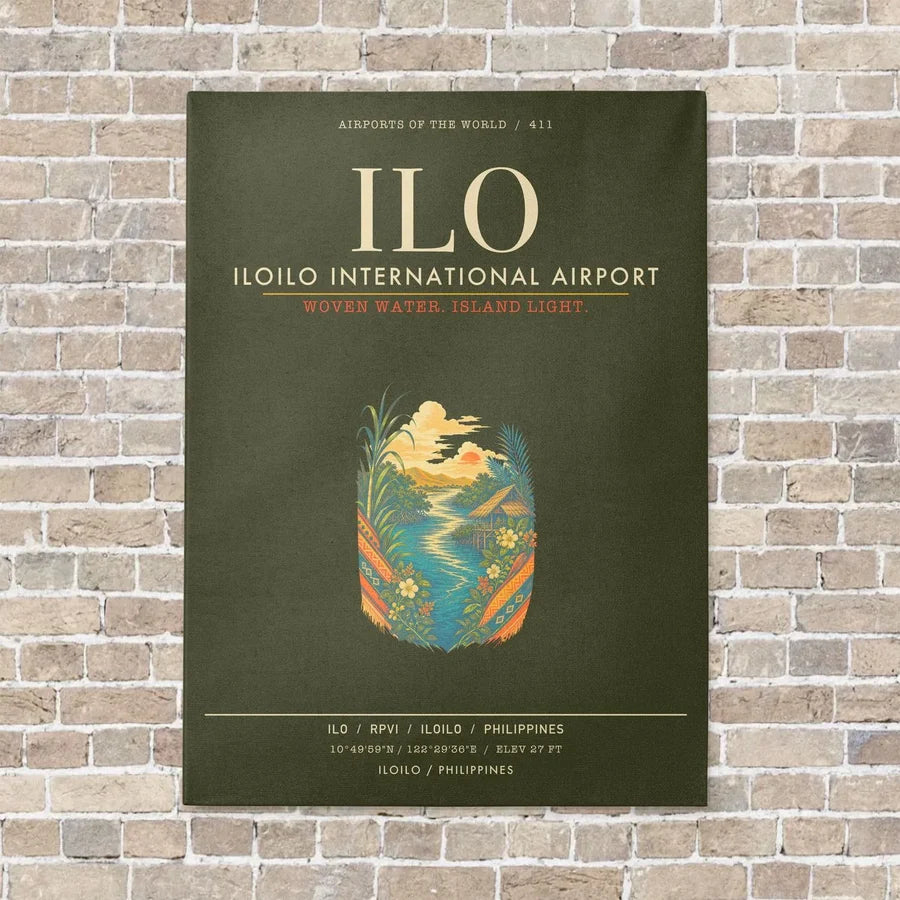 Iloilo International Airport ILO - Canvas Framed - Green Army