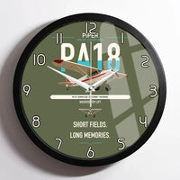 Thumbnail for Piper PA-18 Super Cub design on green army framed wall clock