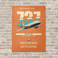 Thumbnail for Boeing 737-400 Classic vertical canvas print - no frame - orange background