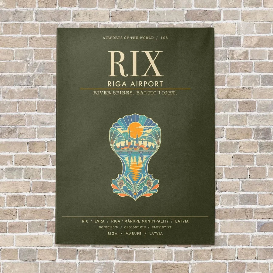 Riga Airport RIX - Canvas Framed - Green Army
