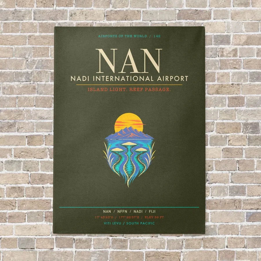 Nadi International Airport NAN - Canvas Framed - Green Army