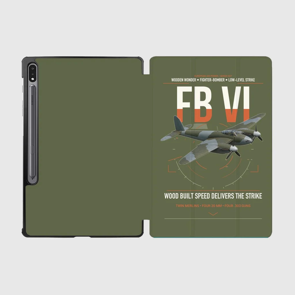 de Havilland Mosquito FB VI design on green army samsung tablet tablet case