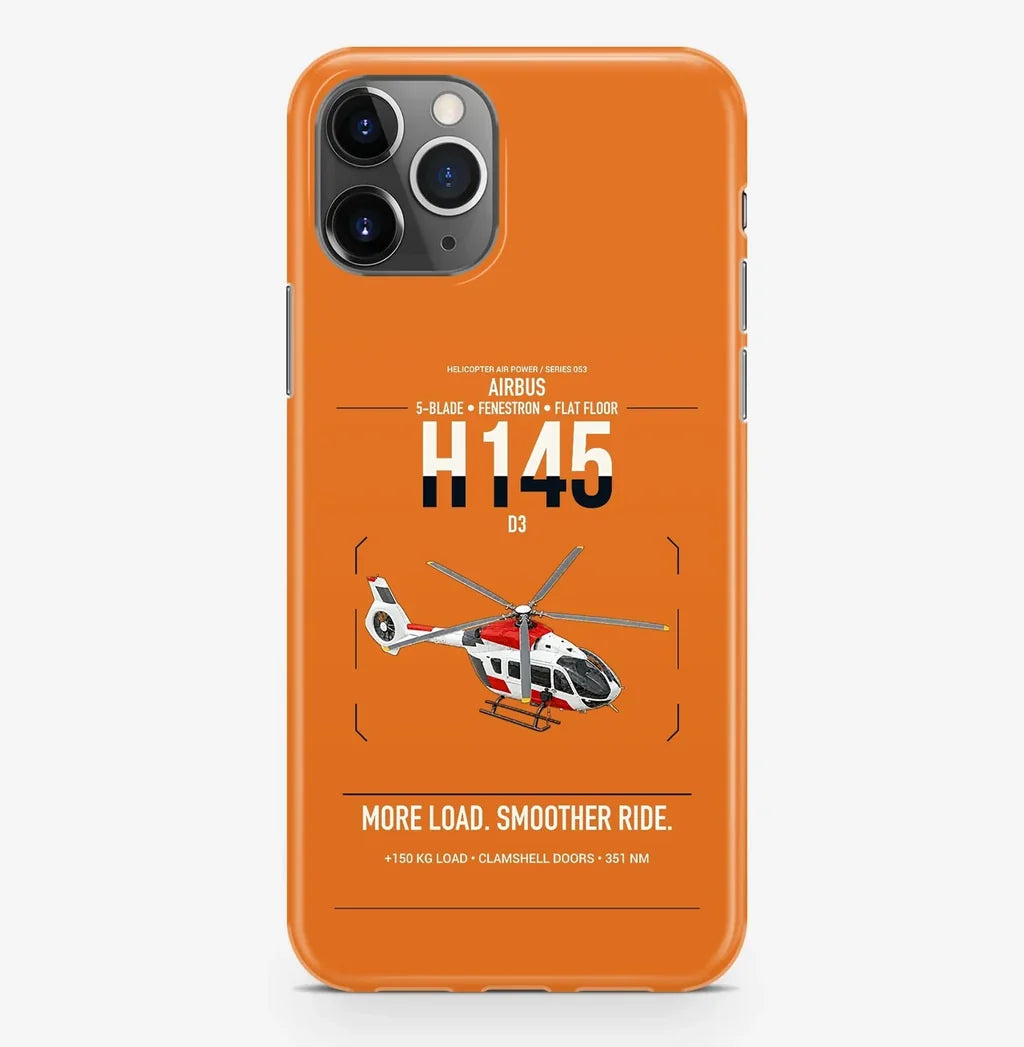Airbus H145 D3 design on orange magsafe iphone case, for iPhone Pro Max