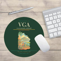 Thumbnail for Vijayawada Airport (VGA) design on dark green round mouse pad