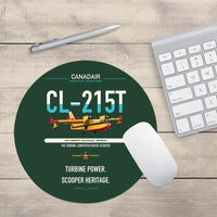 Thumbnail for Canadair CL-215T design on dark green round mouse pad