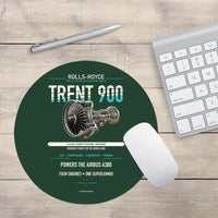 Thumbnail for TRENT 900 design on dark green round mouse pad