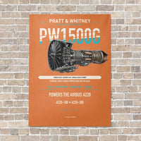 Thumbnail for PW1500G vertical canvas print - no frame - orange background