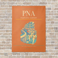 Thumbnail for Pamplona Airport PNA vertical canvas print - no frame - orange background