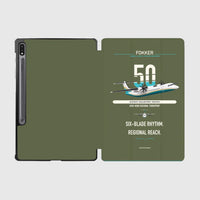 Thumbnail for Fokker 50 design on green army samsung tablet tablet case