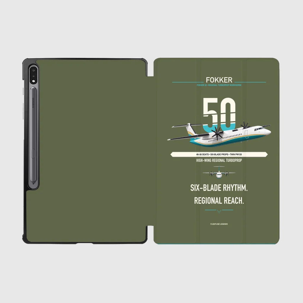 Fokker 50 design on green army samsung tablet tablet case