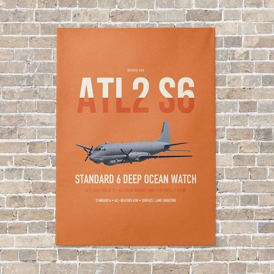 Atlantique 2 Standard 6 vertical canvas print - no frame - orange background