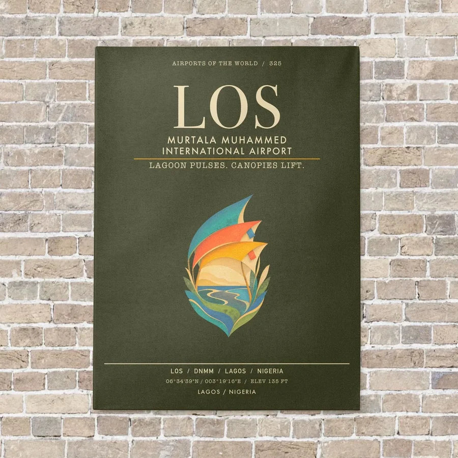 Murtala Muhammed International Airport LOS - Canvas Framed - Green Army