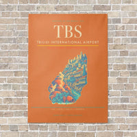 Thumbnail for Tbilisi International Airport TBS vertical canvas print - no frame - orange background
