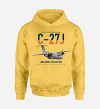 Thumbnail for C-27J Spartan design on yellow double-side hoodie, single-side print