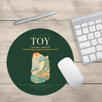 Thumbnail for Toyama Airport (TOY) design on dark green round mouse pad