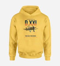 Thumbnail for Fokker D.XXI — Dutch LVA aircraft 221 design on yellow double-side hoodie, single-side print