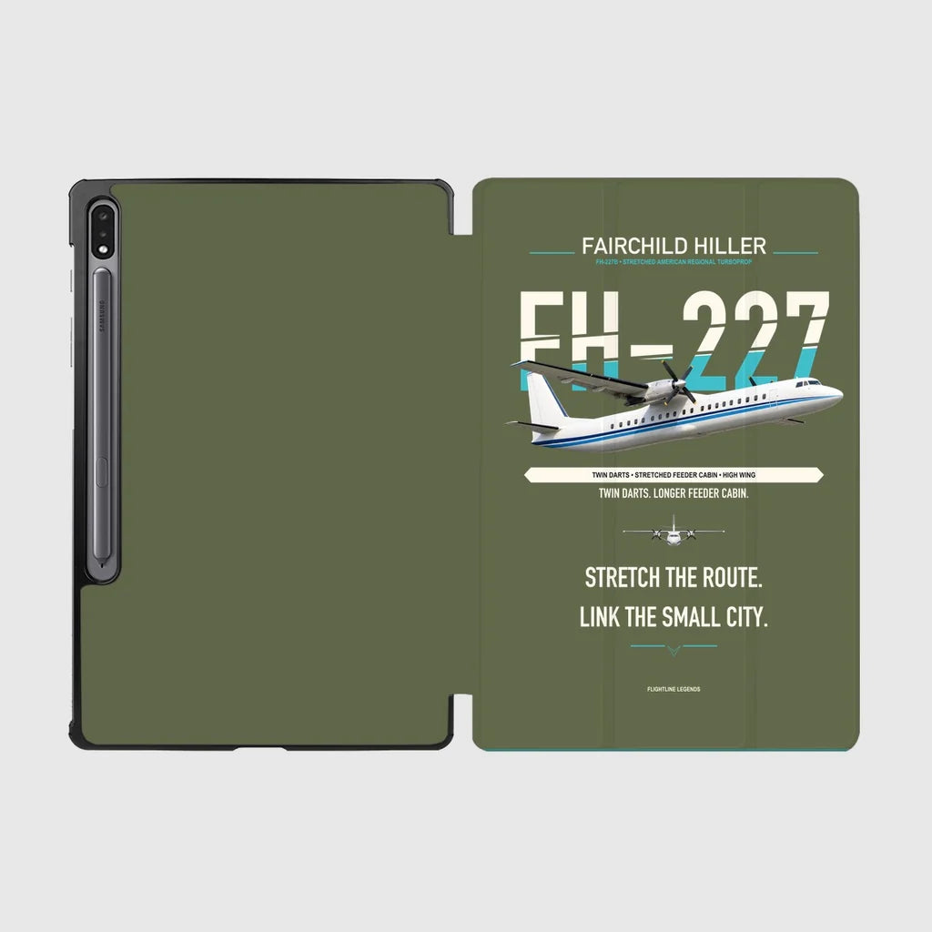 Fairchild Hiller FH-227B design on green army samsung tablet tablet case