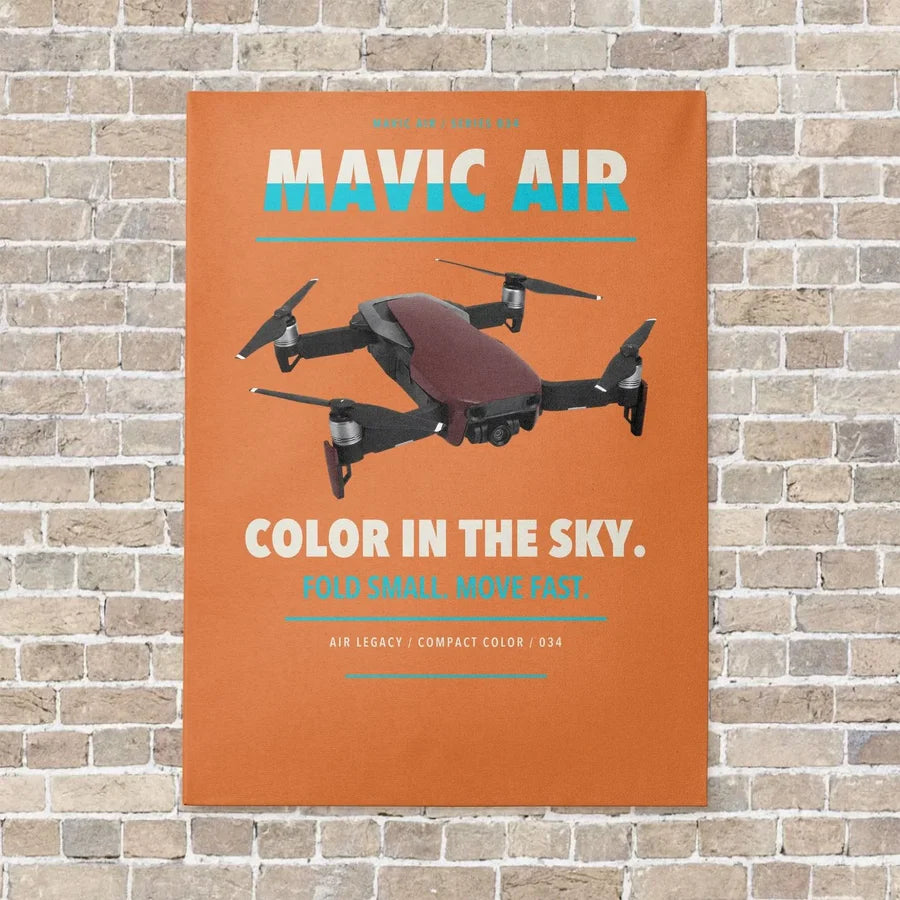 DJI Mavic Air vertical canvas print - no frame - orange background