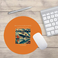 Thumbnail for VINTAGE G4280 - The Glassy Water Warning - Designed Mouse Pads design on orange round