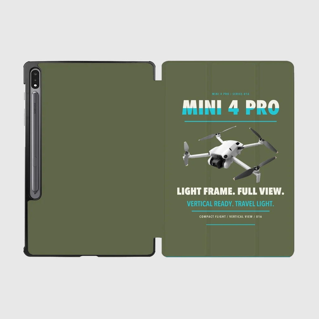 DJI Mini 4 Pro design on green army samsung tablet tablet case