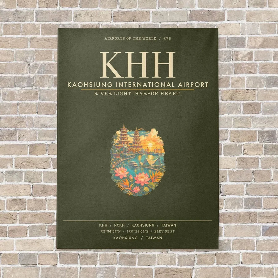 Kaohsiung International Airport KHH - Canvas Framed - Green Army