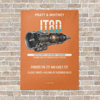 Thumbnail for JT8D vertical canvas print - no frame - orange background