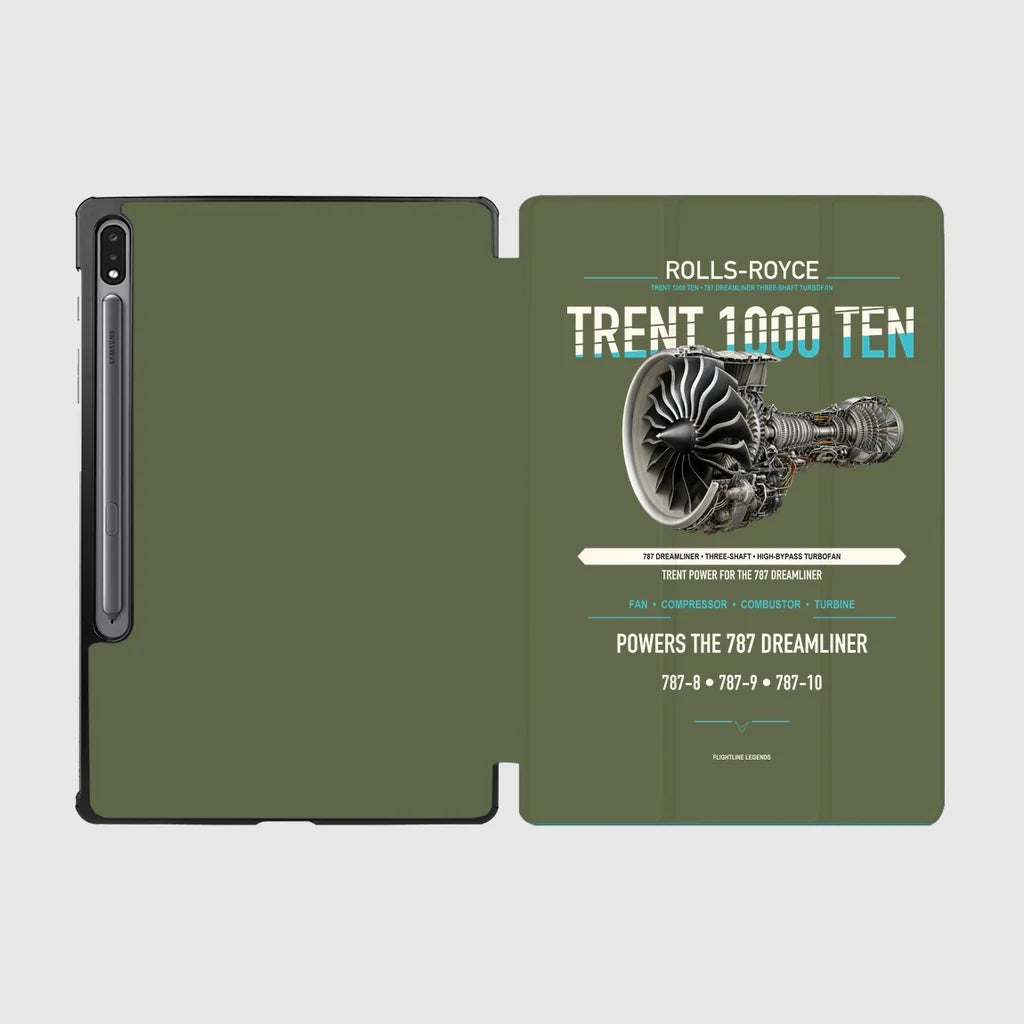 TRENT 1000 TEN design on green army samsung tablet tablet case
