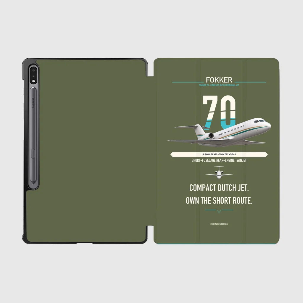 Fokker 70 design on green army samsung tablet tablet case