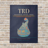 Thumbnail for Trondheim Airport, Vrnes TRD - Canvas No Frame - Navy Blue