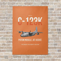 Thumbnail for C-123K Provider vertical canvas print - no frame - orange background