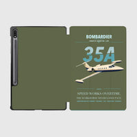 Thumbnail for Bombardier Learjet 35A design on green army samsung tablet tablet case