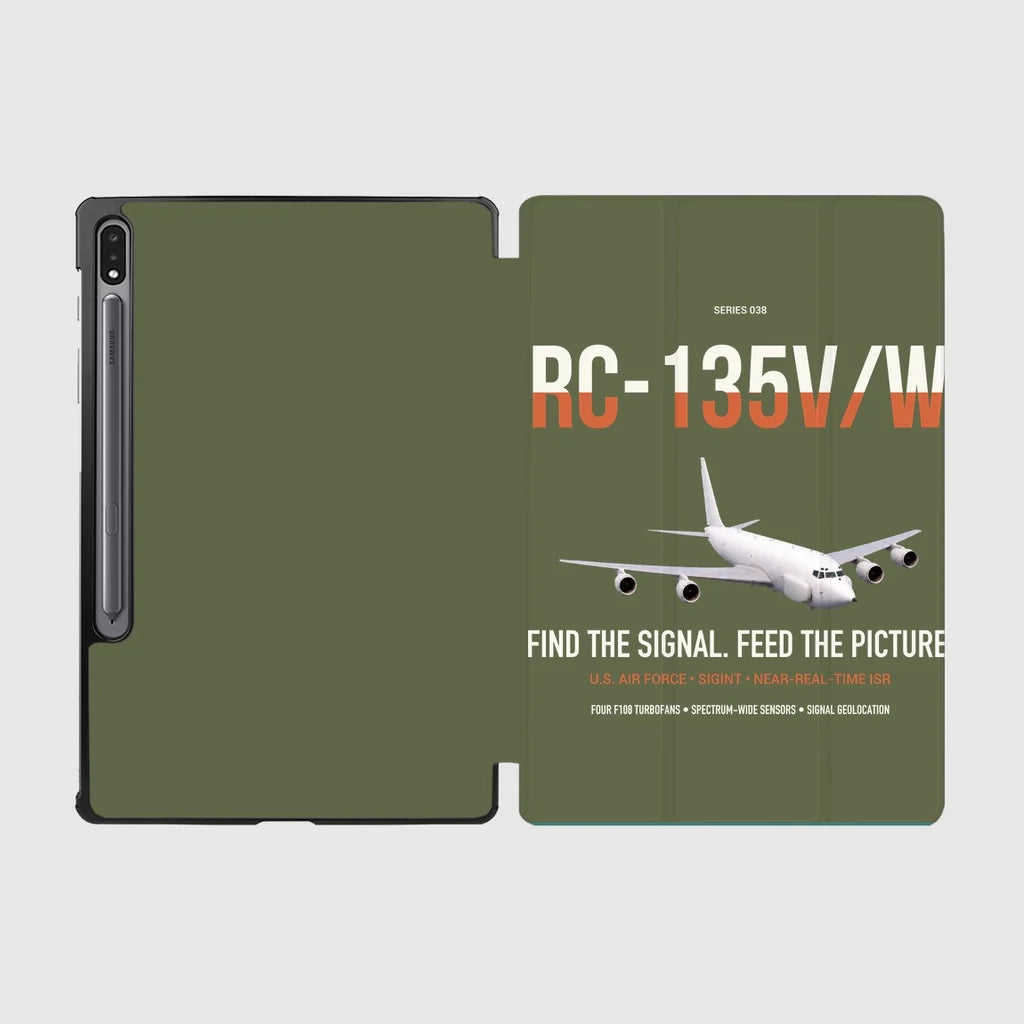 RC-135V W Rivet Joint design on green army samsung tablet tablet case